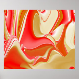 Poster Arte de Arco-íris 3D Abstrato de Amor e Ouro
