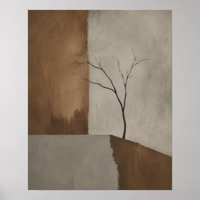 Poster Arte de árvore semi-abstrata (Frente)