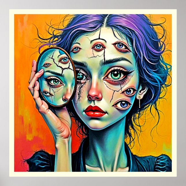 Poster Arte de Autoreflexão Destruída (Frente)