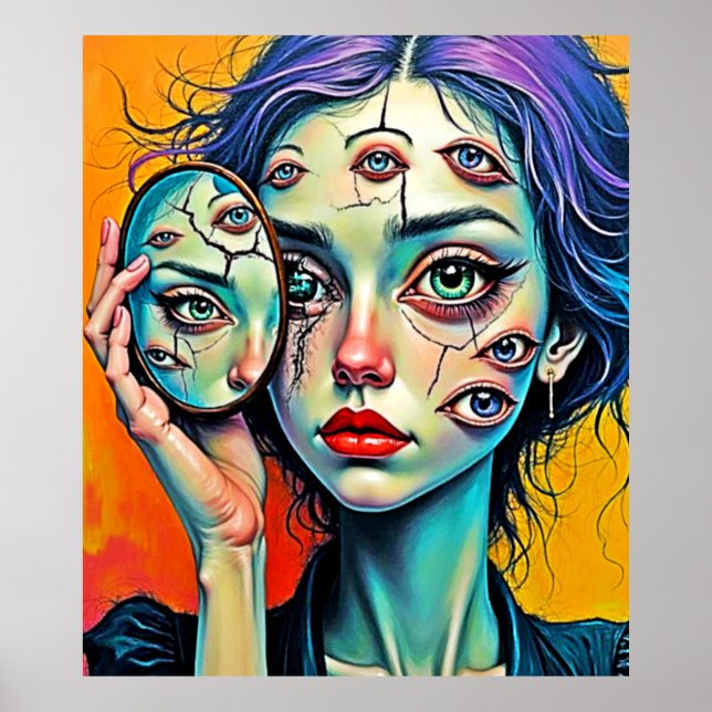 Poster Arte de Autoreflexão Destruída (Frente)
