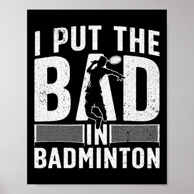 Poster Arte De Badminton Engraçada Para Homens Mulheres V (Frente)