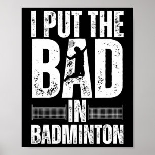 Poster Arte De Badminton Engraçada Para Homens Mulheres V