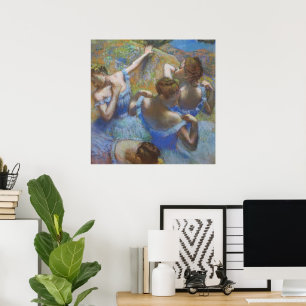 Poster Arte de Bailarinas Azuis Vintage Edgar Degas Balle