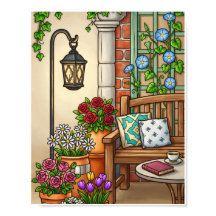 Arte de Banco de Jardim Aconchegante