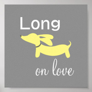 Poster Arte de Berbigão Amarelo para Berçário de Cachorro