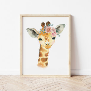 Poster Arte de Berçário de Animais da Savana, Aquarela Gi
