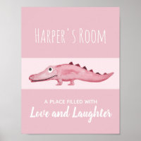 Arte de berçário de crocodilo na selva em aquarela