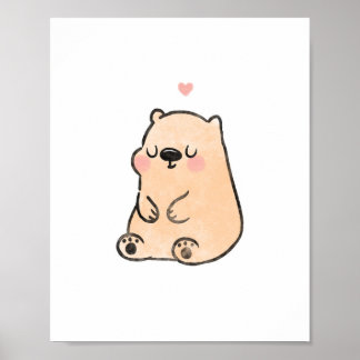 Poster Arte de berçário fofa de urso