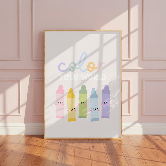 Poster Arte de berçário para quarto de meninas com lápis  (Criador carregado)