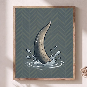 Poster Arte de berço com cauda de lontra Splash Chevron