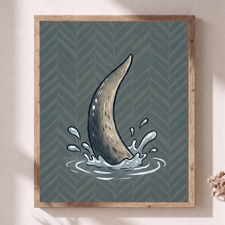 Poster Arte de berço com cauda de lontra Splash Chevron