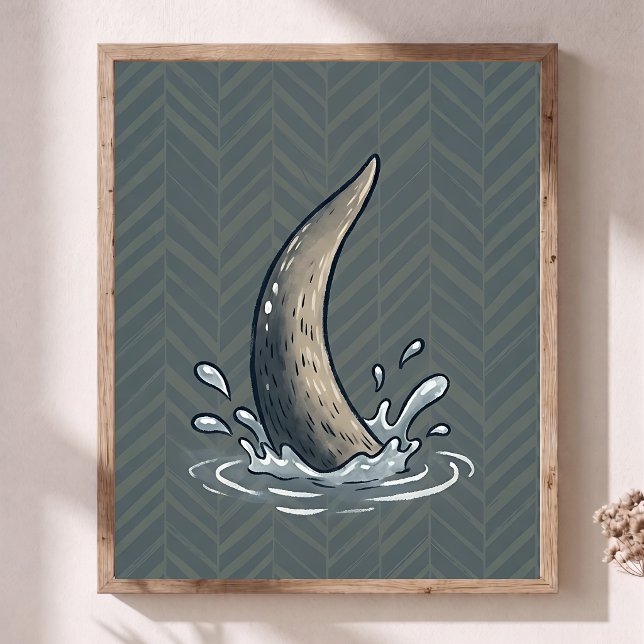 Poster Arte de berço com cauda de lontra Splash Chevron (Criador carregado)
