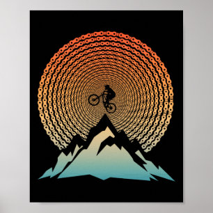 Poster Arte de Bicicleta de Montanha Fofo para Homens Mul