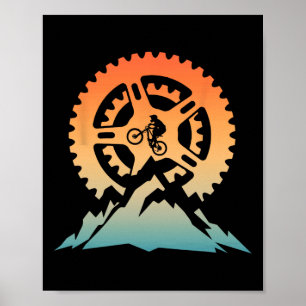 Poster Arte de Bicicleta de Montanha Fofo para Homens Mul