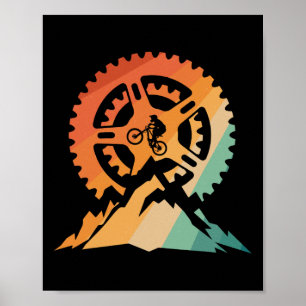 Poster Arte de Bicicleta de Montanha Fofo para Homens Mul