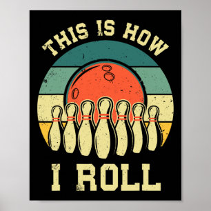 Poster Arte De Boliche legal Para Homens Mulheres Bowler 