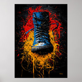 Poster Arte de Bota Expressionista Contemporânea de Impac