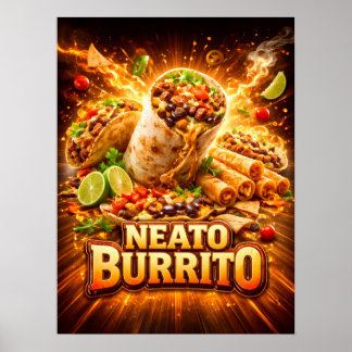 Poster Arte de Burrito Mexicano Ardente