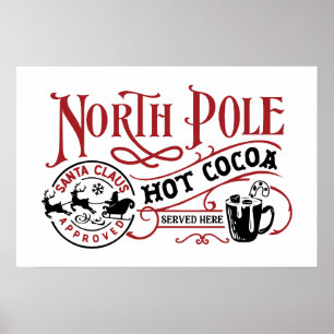 Poster Arte de cacau quente do Polo Norte