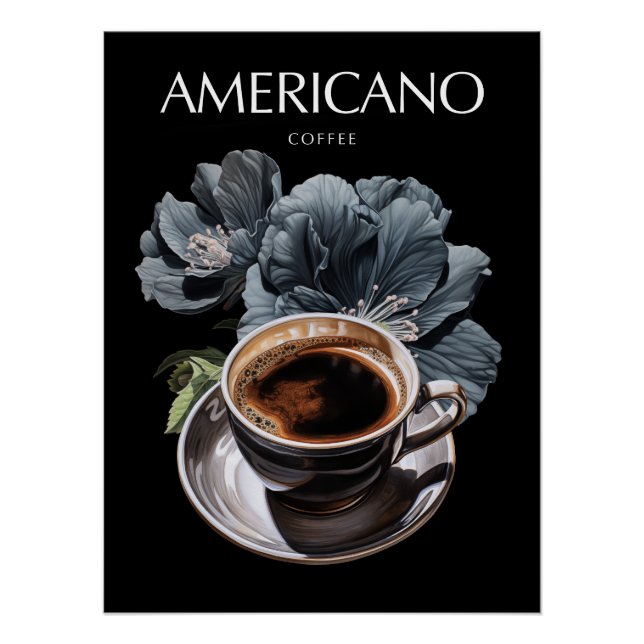 Pôster Arte de Café Americano (Frente)