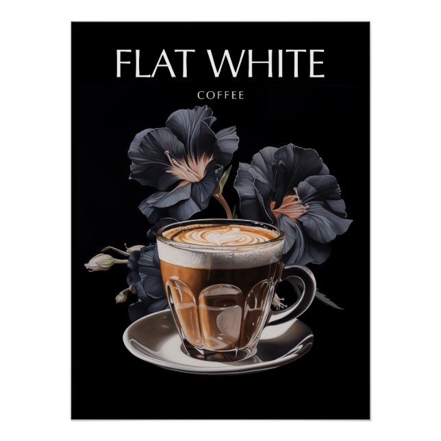 Pôster Arte de Café Flat White (Frente)