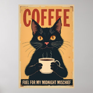 Poster Arte De Café Negro Engraçado - Café Porque Assassi