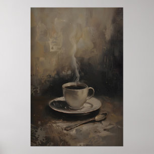 Poster Arte de Café Rústico, Arte de Parede de Cozinha, A