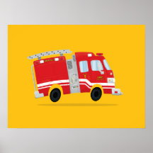 Arte de Caminhão de Bombeiros Fofa