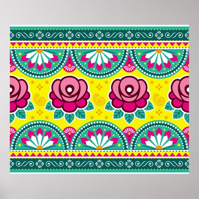 Poster Arte de caminhões indiana e paquistanesa sem desco (Frente)