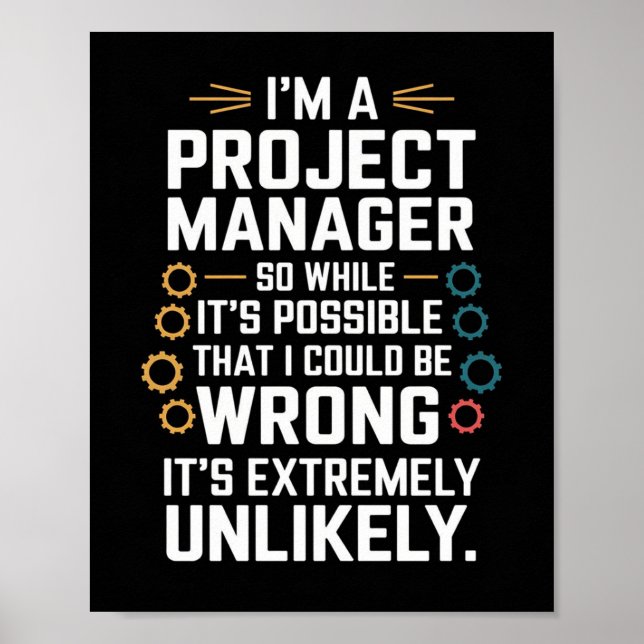 Poster Arte de Canvas do Project Manager - Engraçado Deco (Frente)