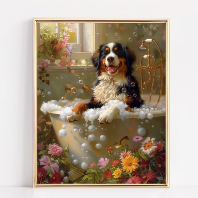 Poster Arte de Cão de Montanha Bernese, Trabalho de arte  (Bernese Mountain Dog Art Print)
