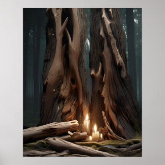 POSTER ARTE DE CARACTERÍSTICA DE CANDELAS LIGADAS À MADEI