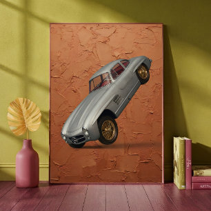 Poster Arte de Carro Esportivo Clássico Vintage Fazendo u