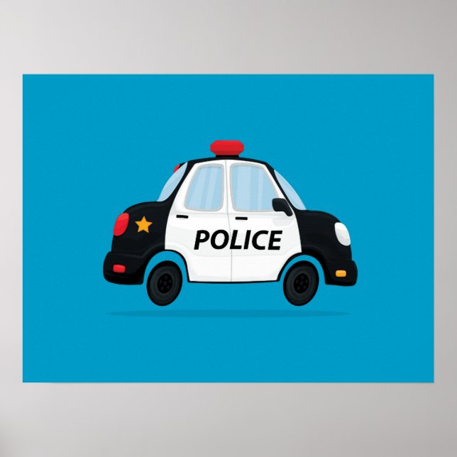 Pôster Arte de Carro Policial Bonita (Frente)