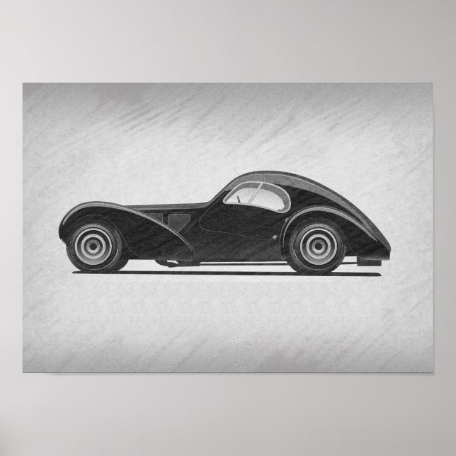 Poster Arte de Carro Retrô (Frente)