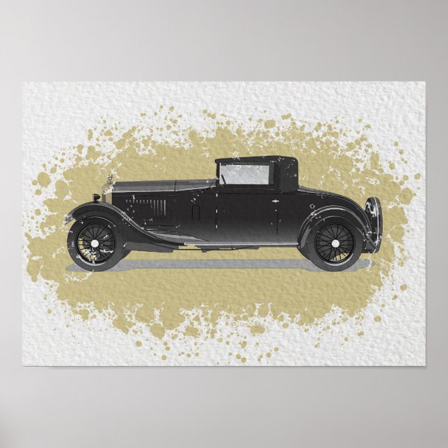 Poster Arte de Carro Retrô (Frente)
