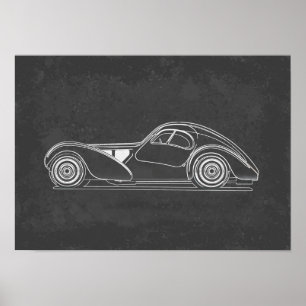 Poster Arte de Carro Retrô