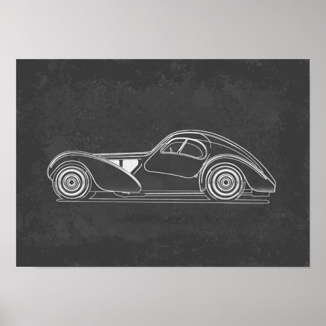 Poster Arte de Carro Retrô (Frente)