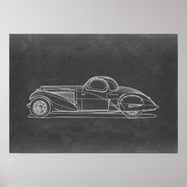 Poster Arte de Carro Retrô