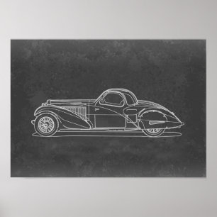 Poster Arte de Carro Retrô