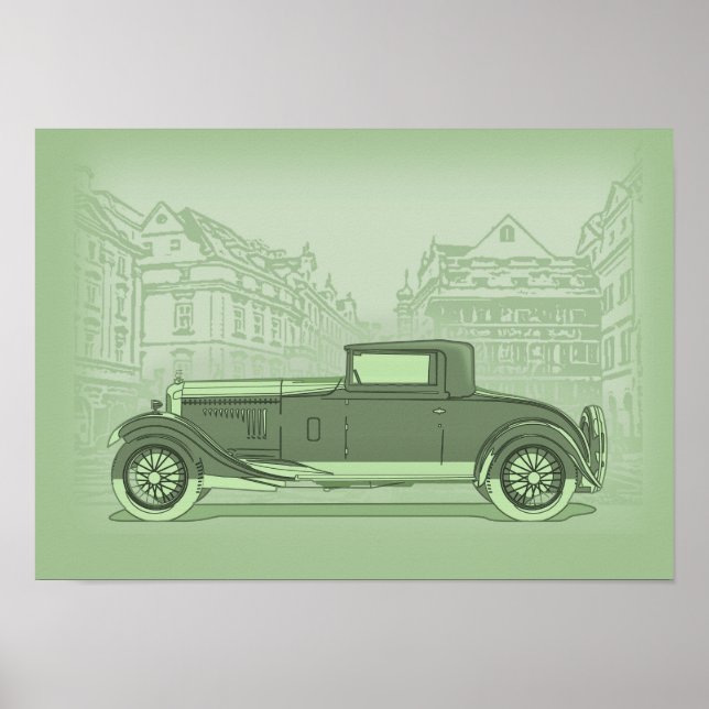 Poster Arte de Carro Retrô (Frente)