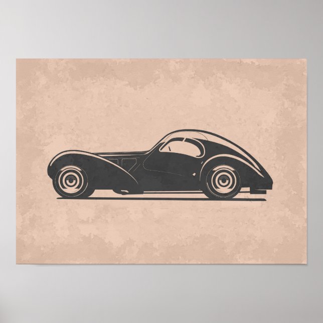 Poster Arte de Carro Retrô (Frente)