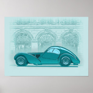 Poster Arte de Carro Retrô