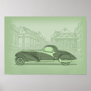 Poster Arte de Carro Retrô