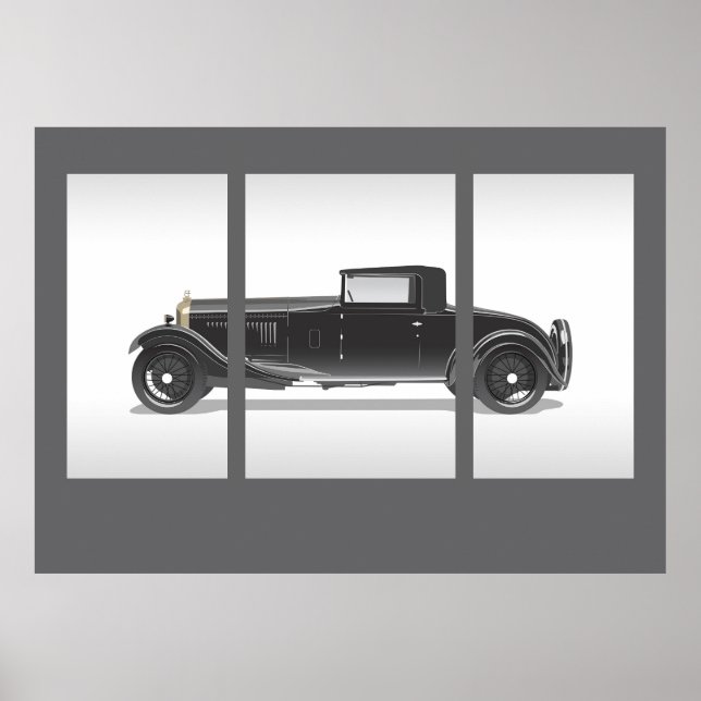 Poster Arte de Carro Retrô (Frente)