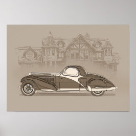 Poster Arte de Carro Retrô