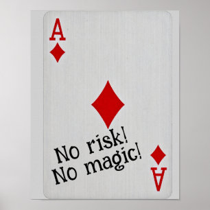 Poster Arte de cartas de baralho -sem risco sem magia