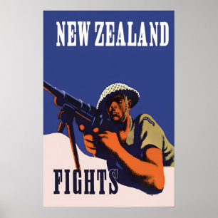 Poster Arte de Cartaz de Propaganda da Nova Zelândia na S