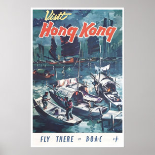 Poster Arte de Cartaz de Viagem da China Impressa em Hong