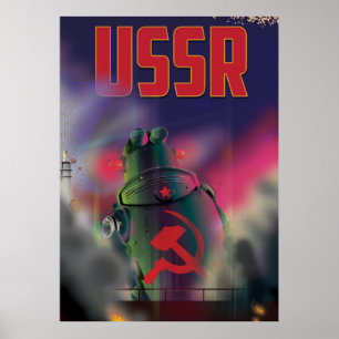 Pôster Arte de cartaz de viagem de desenho animado da Rús